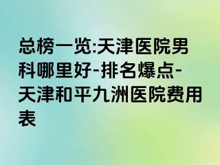 总榜一览:天津医院男科哪里好-排名爆点-天津和平九洲医院费用表